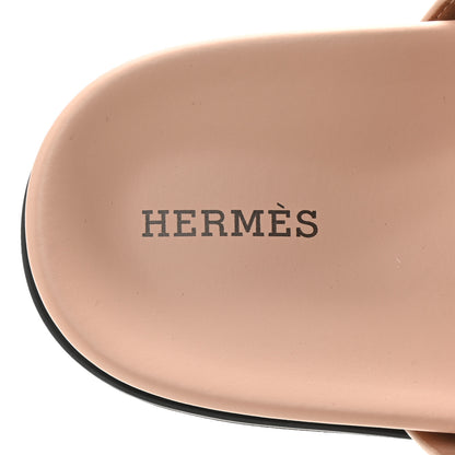 Hermes Suede Goatskin Womens Chypre Sandals 38 Nude 8 of 10