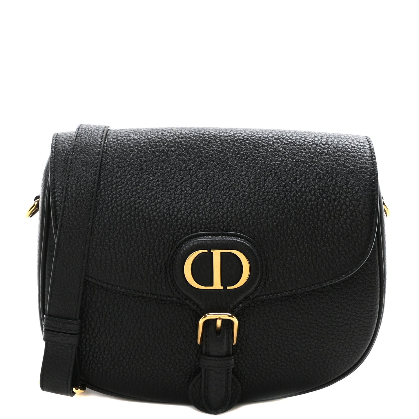 Grained Calfskin Medium Bobby Flap Black