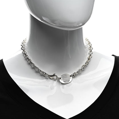 Tiffany Sterling Silver Return to Tiffany Oval Tag Choker Necklace 2 of 3
