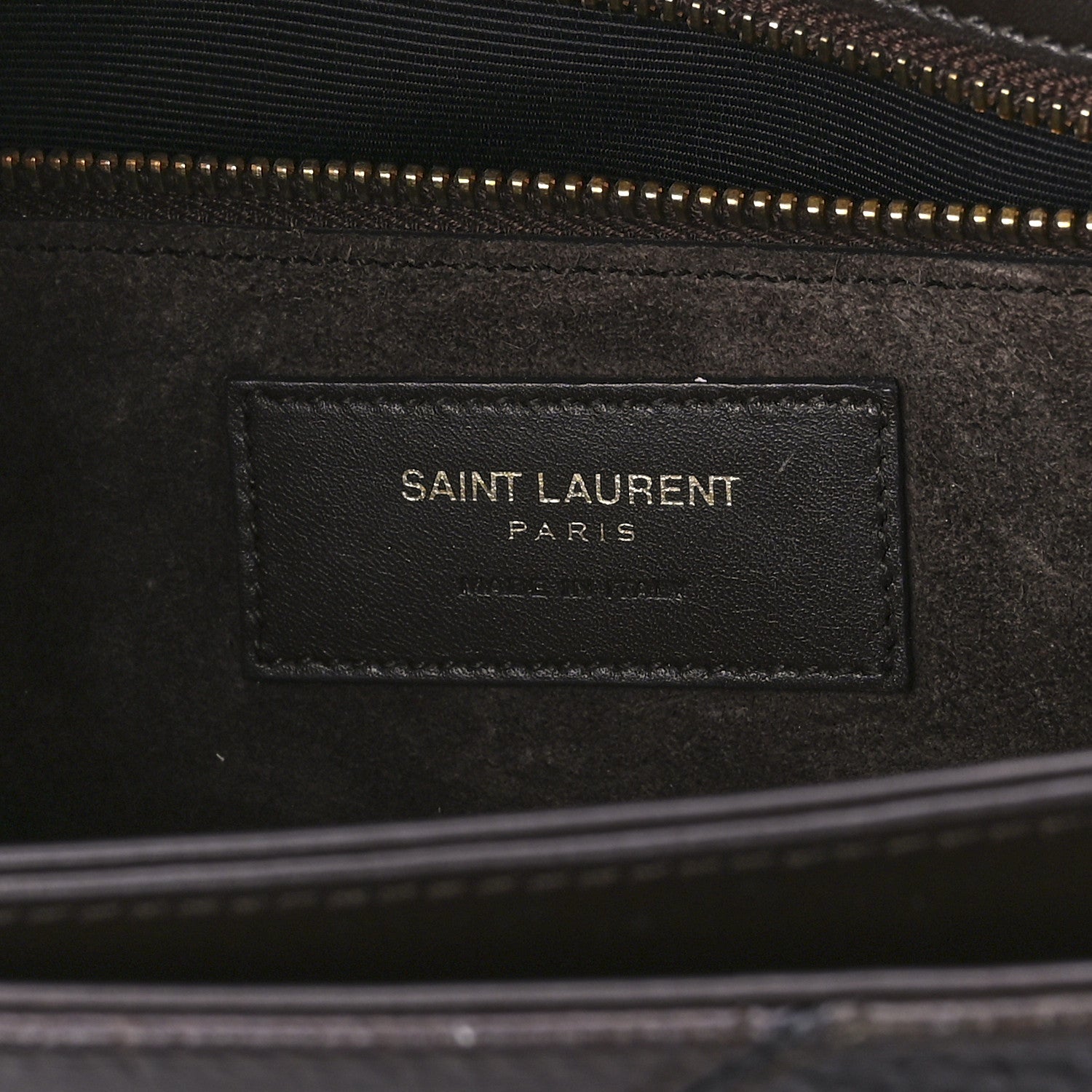 Saint Laurent Reptile Calfskin Embossed Patchwork Animal Monogram Universite Bag Brown 6 of 10