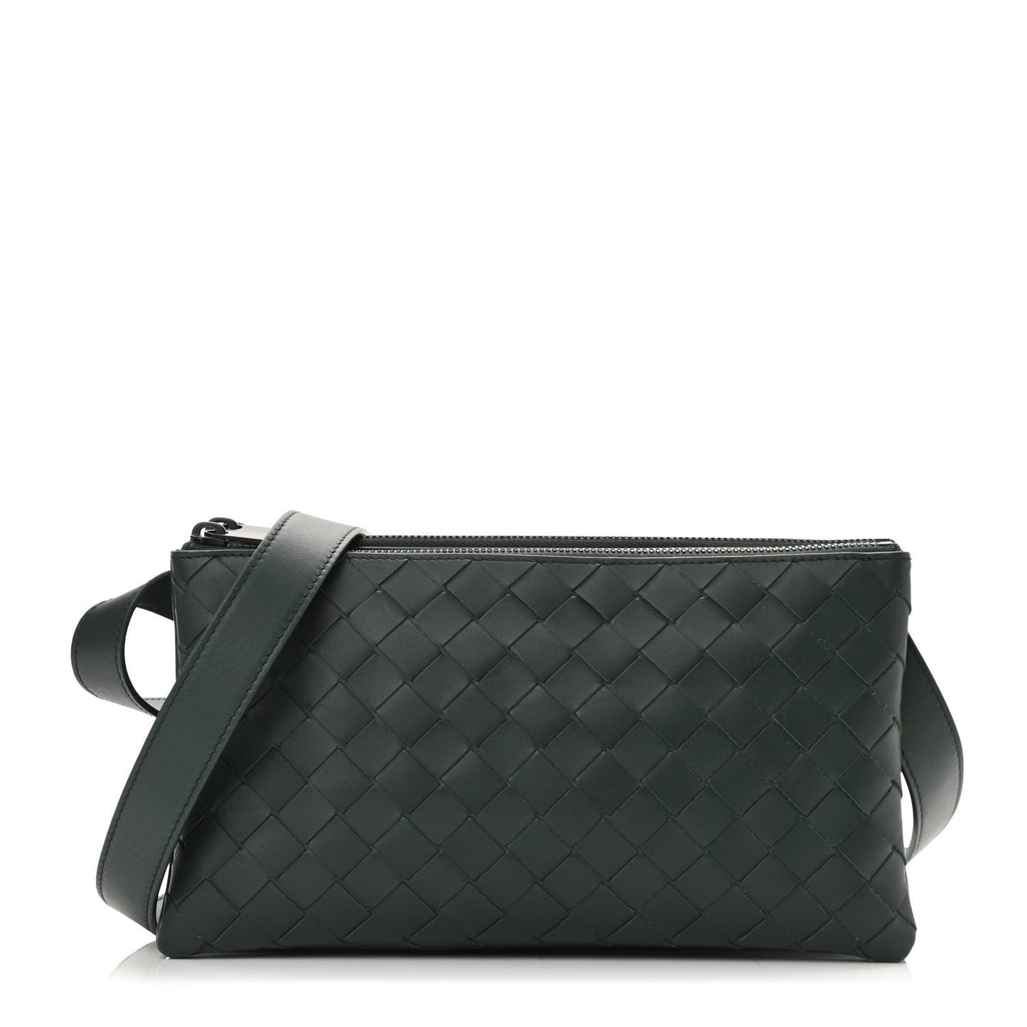 Nappa Intrecciato Triple Zip Messenger Bag Bottle