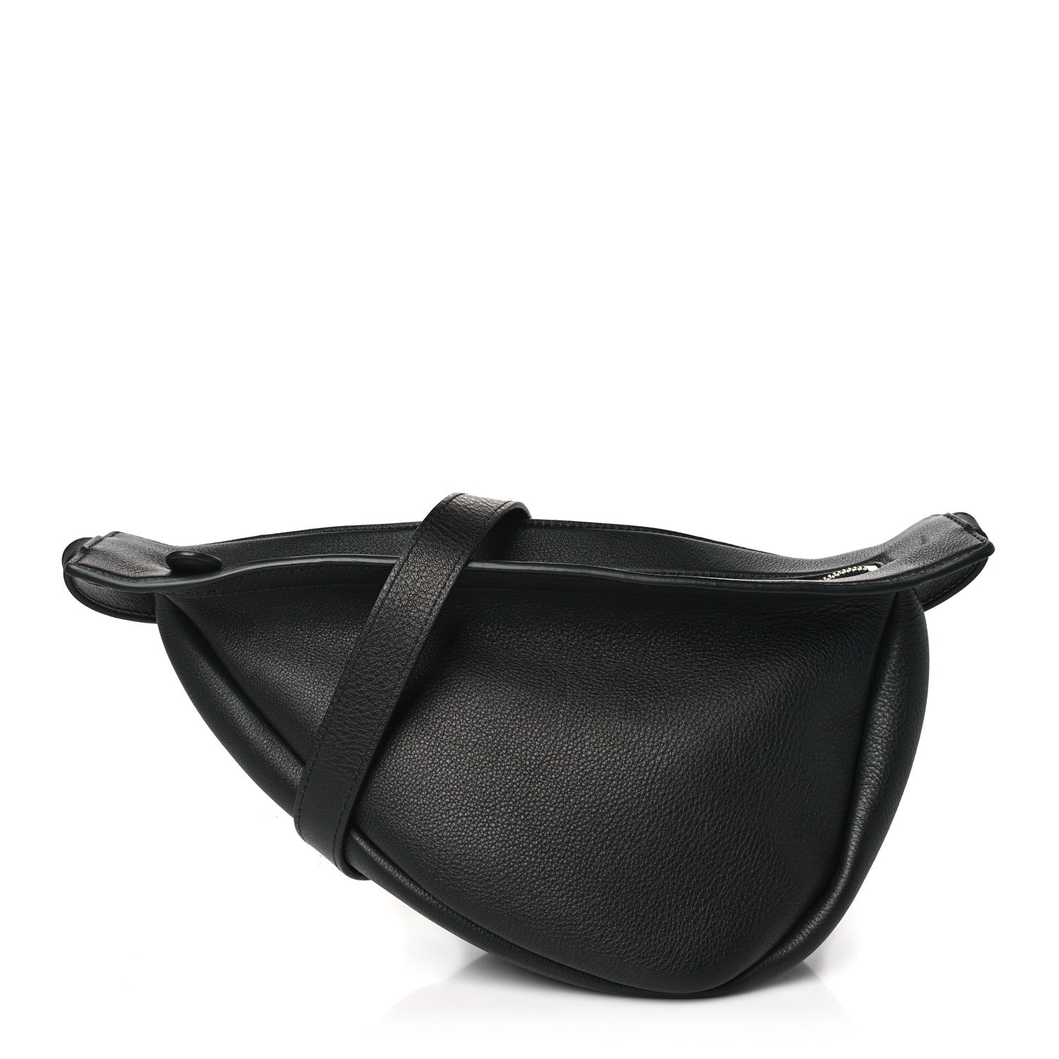 The Row Smooth Calfskin Small Slouchy Banana Bag Black 1 of 9