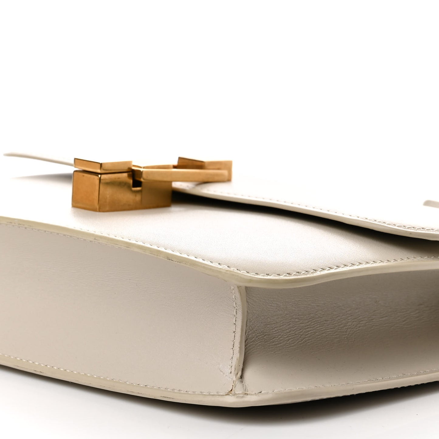 Smooth Calfskin Carre Satchel Crema Soft