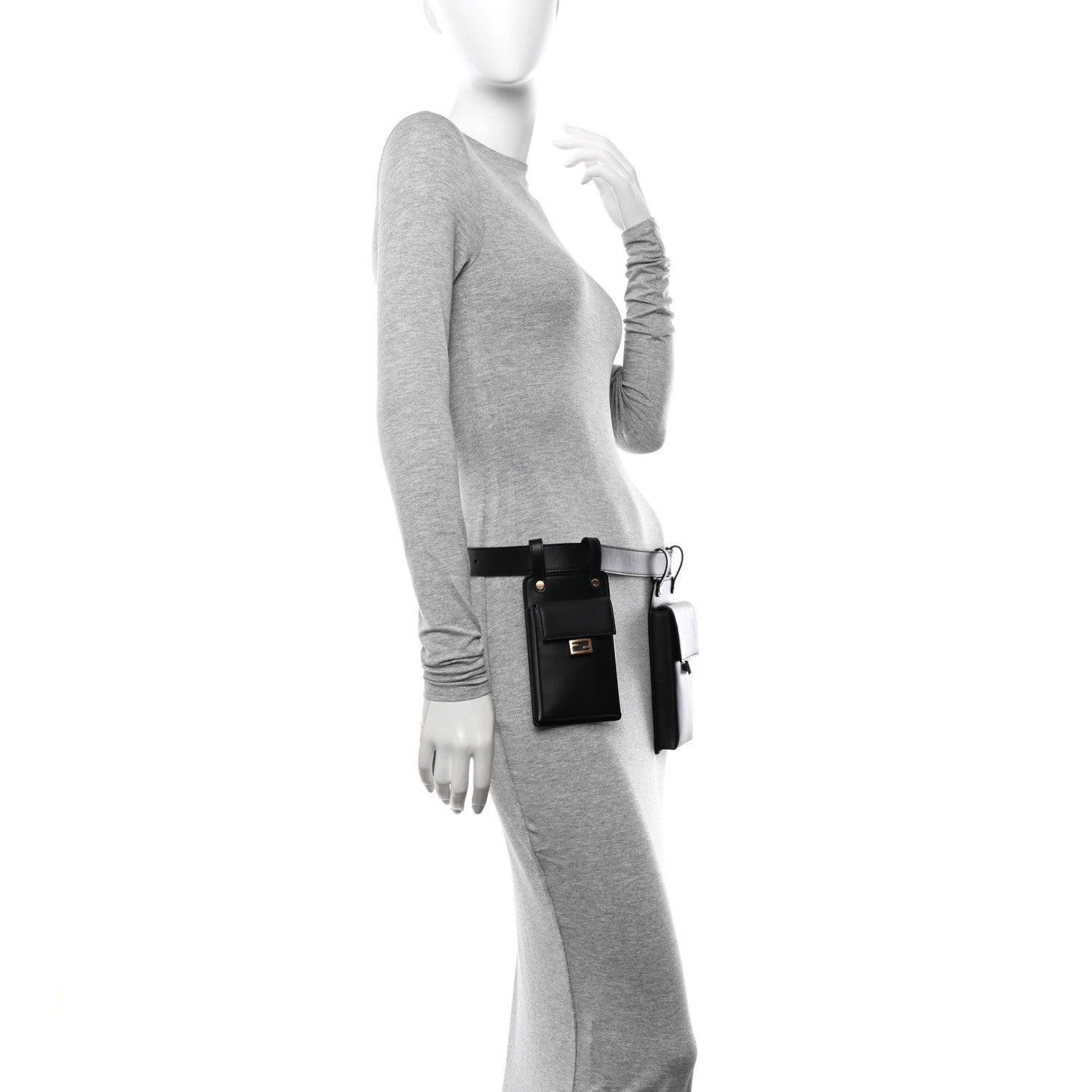 Fendi Calfskin Multi Pocket Belt Black 3 of 12