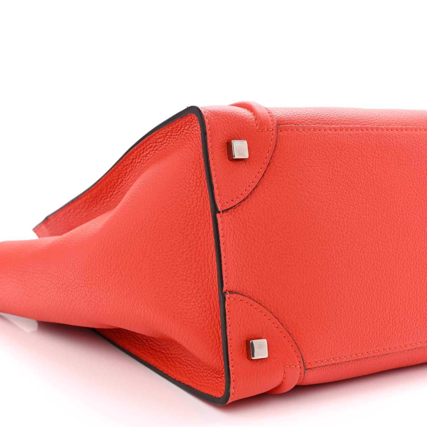 Drummed Calfskin Mini Luggage Vermillion