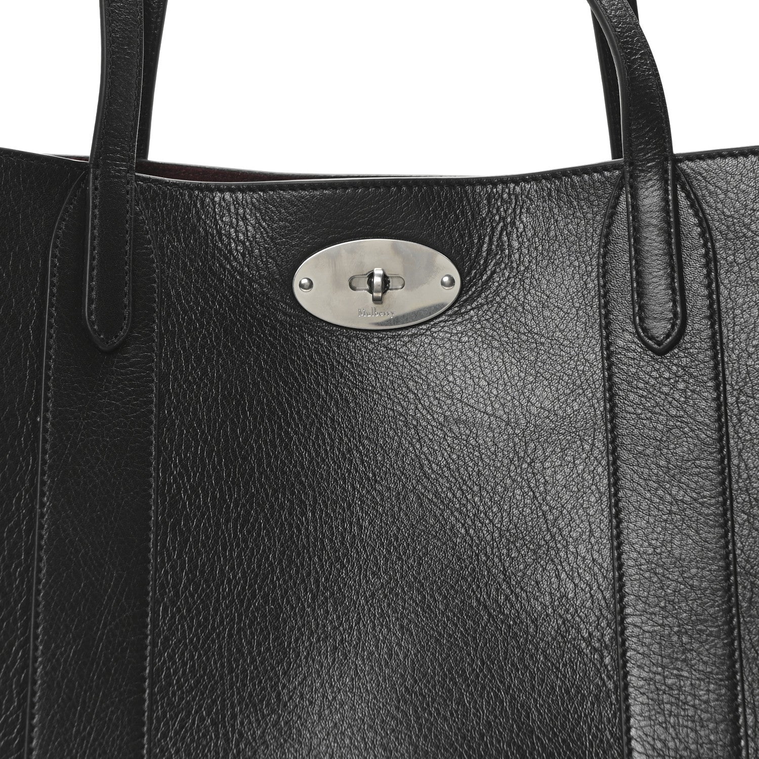 Mulberry High Shine Grain Bayswater Tote Black 7 of 9