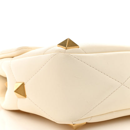 Valentino Garavani Nappa Large Roman Stud Shoulder Bag Ivory 8 of 11
