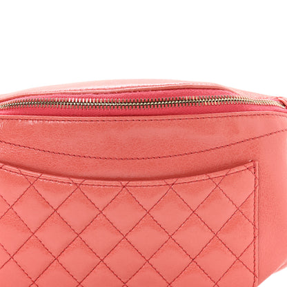 Chanel Crumpled Glazed Lambskin Quilted Waist Bag Fanny Pack Pink 8 of 10