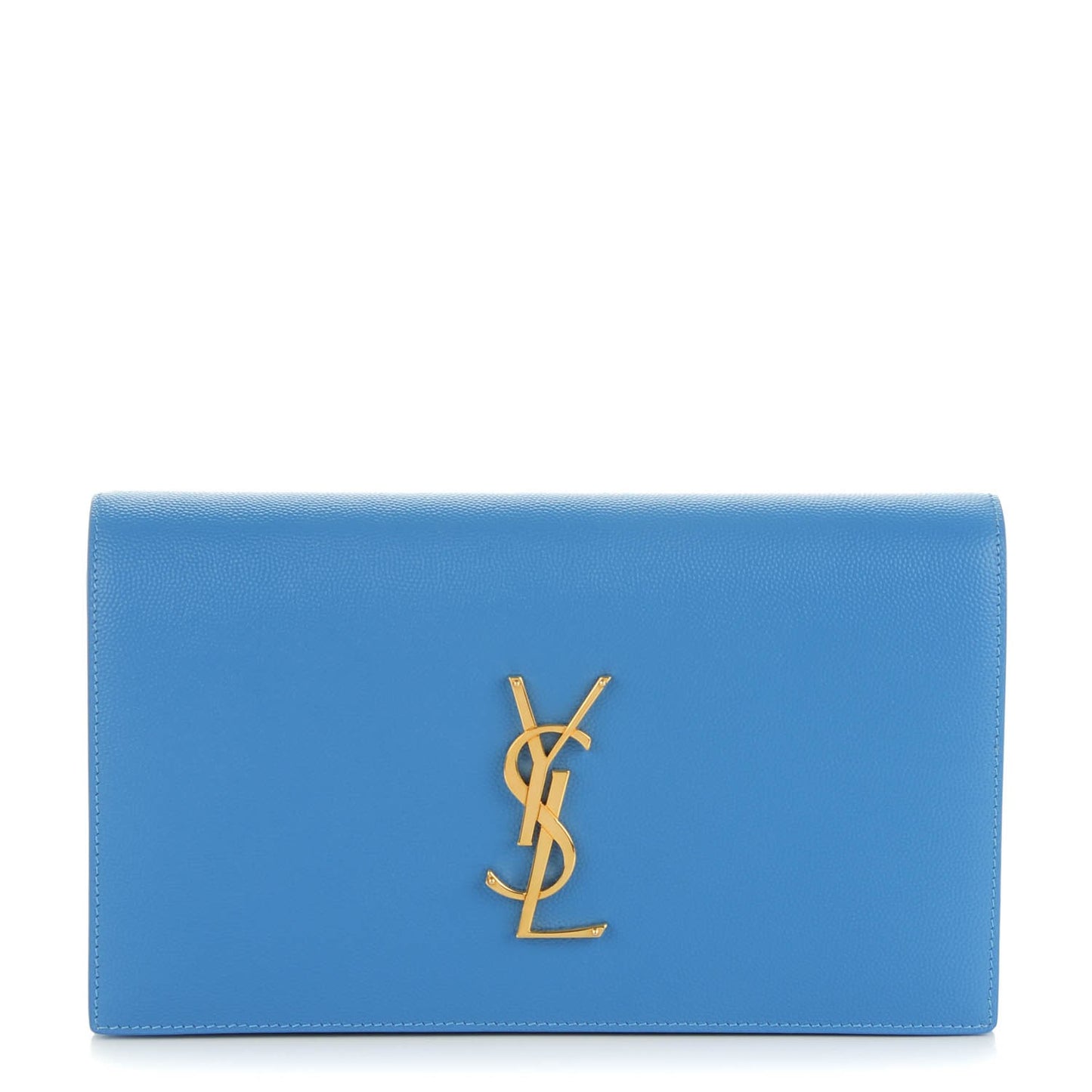 Grain De Poudre Classic Monogram Clutch Blue Clair