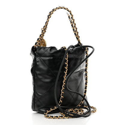 Chanel Shiny Calfskin Quilted Mini Chanel 22 Black 2 of 10