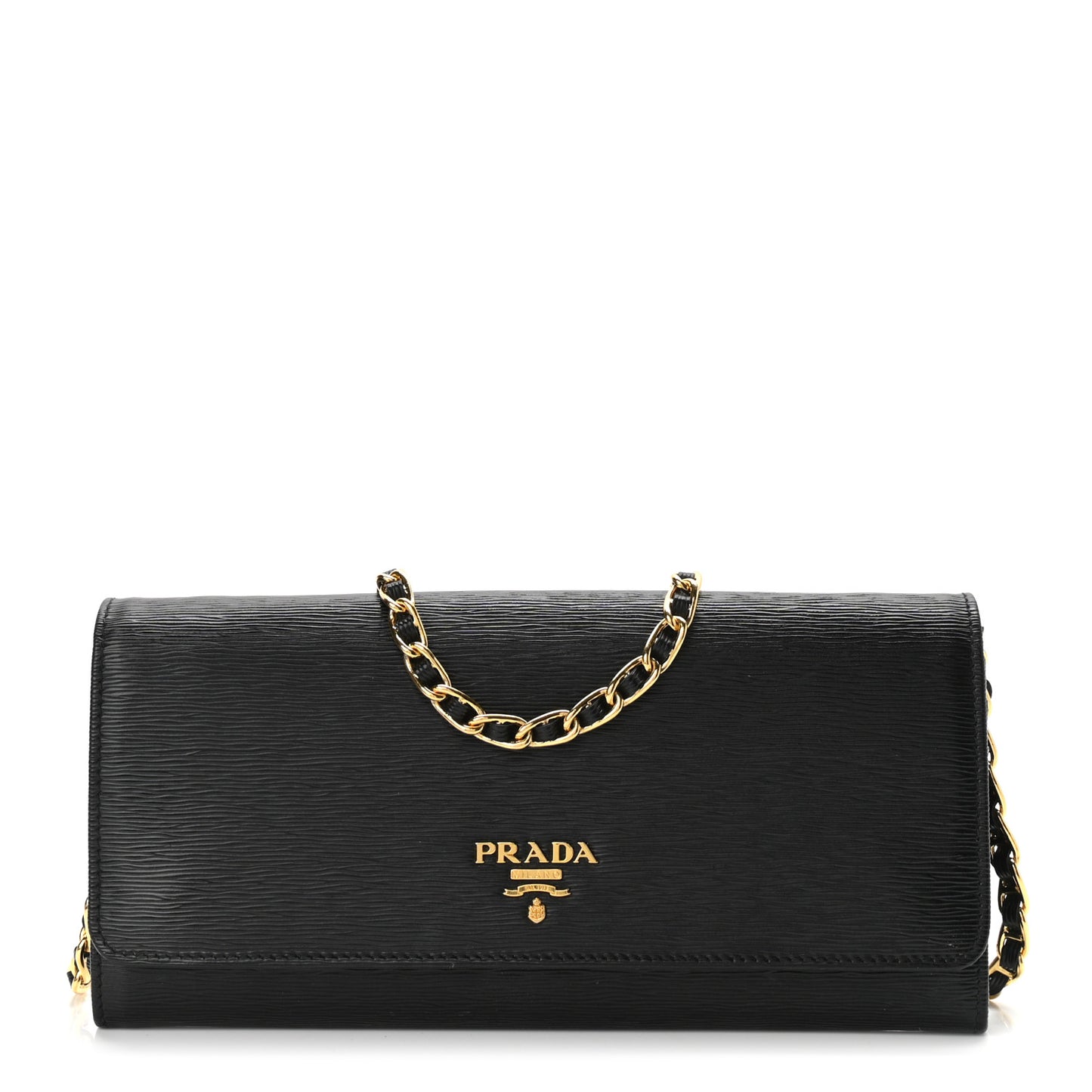 Vitello Move Metal Oro Chain Wallet Black
