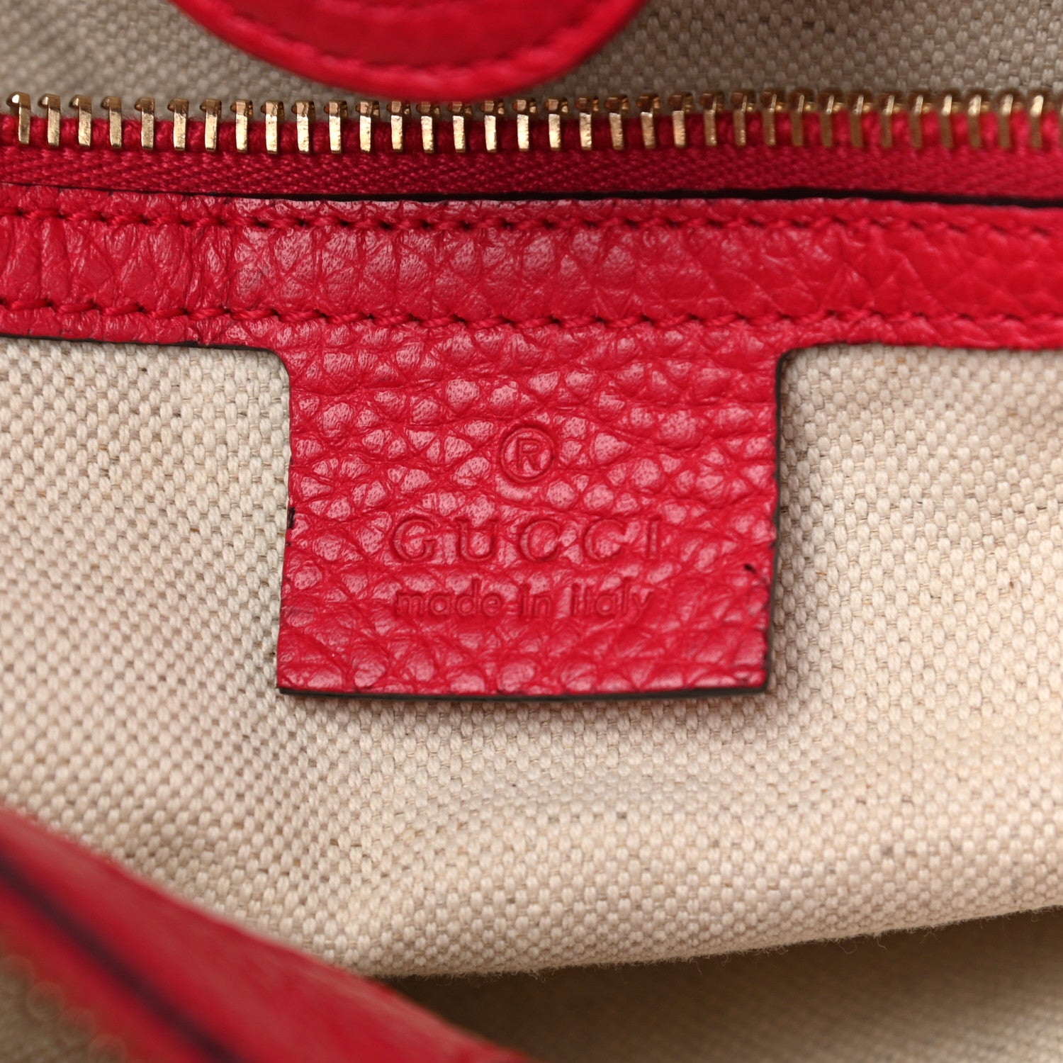 Gucci Pebbled Calfskin Bi-Color Medium Bamboo Shopper Tote Fuchsia Orange 6 of 17