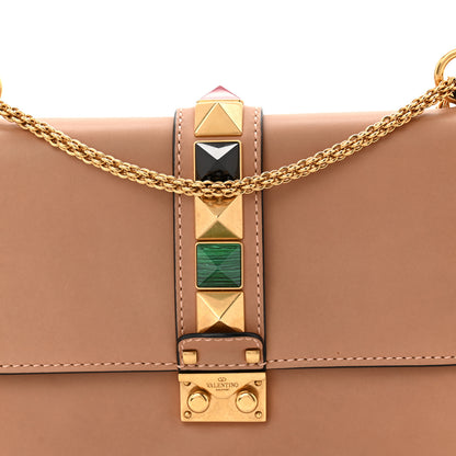 Valentino Garavani Vitello Medium Glam Lock Rockstud Rolling Flap Poudre 7 of 9