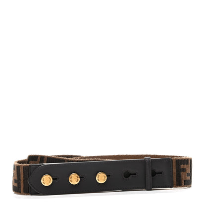 Fendi Ribbon Vitello Century FF 1974 Flat Studded Strap You Fango Marrone Ebano 2 of 4