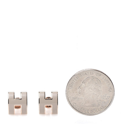 Hermes Rose Gold Lacquered Pop H Earrings Marron Glace 2 of 5