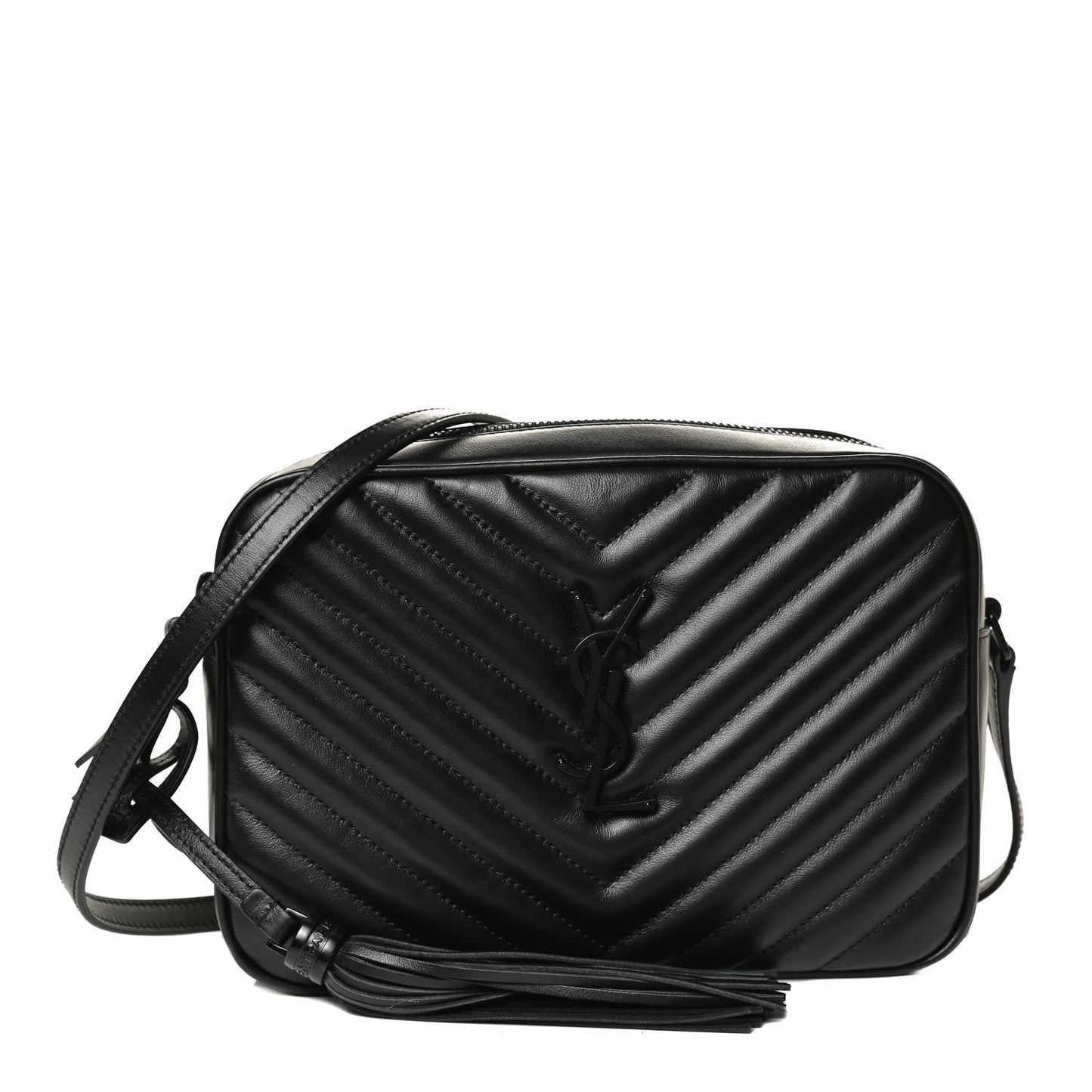 Calfskin Matelasse Monogram Lou Camera Bag Black