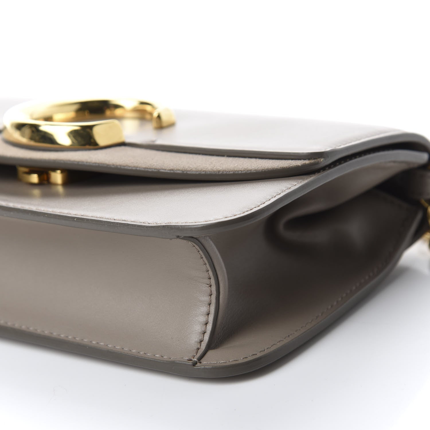Chloe Calfskin Suede C Clutch With Chain Motty Grey 7 of 10