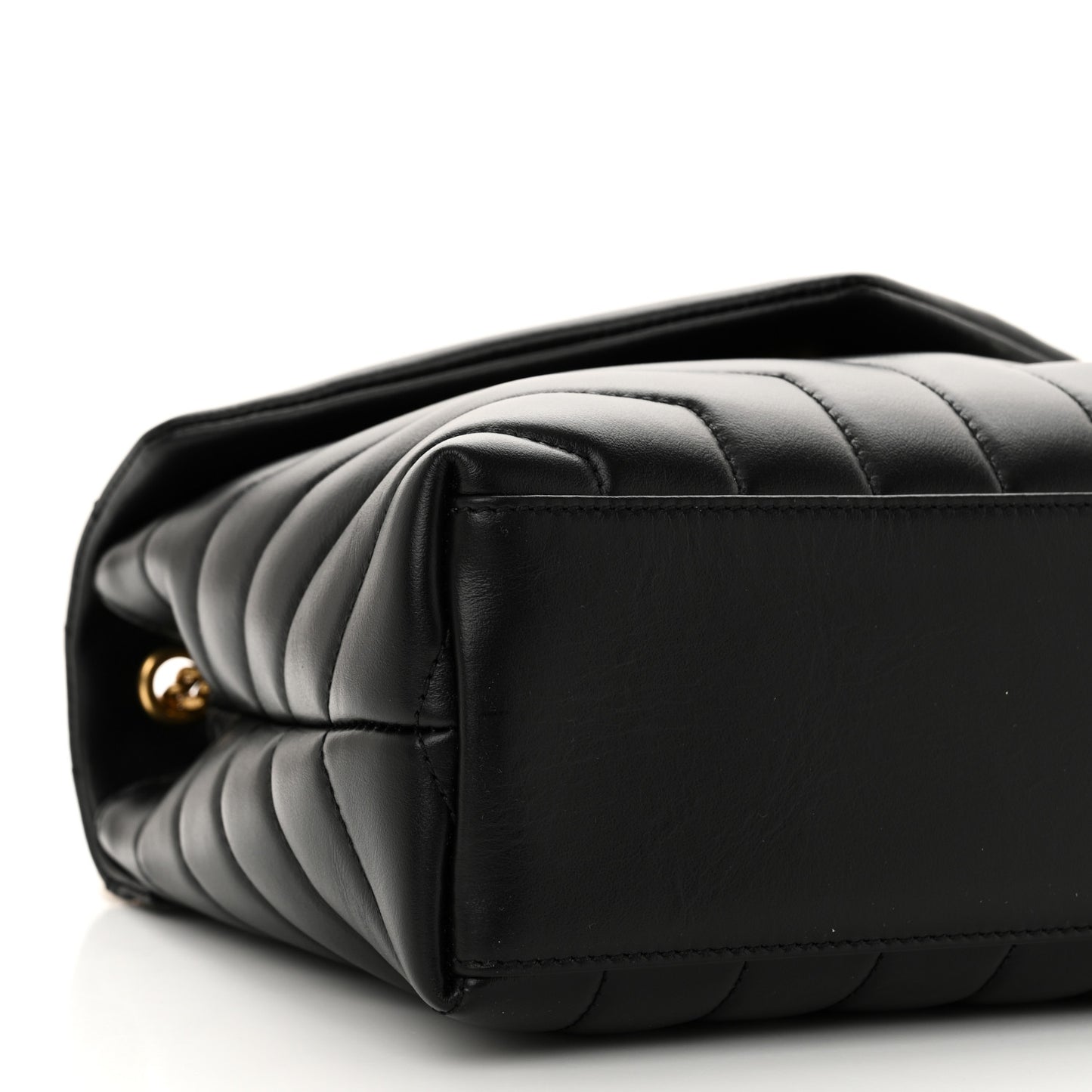 Calfskin Y Quilted Monogram Small Loulou Chain Satchel Black