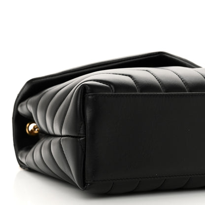 Saint Laurent Calfskin Y Quilted Monogram Small Loulou Chain Satchel Black 8 of 9