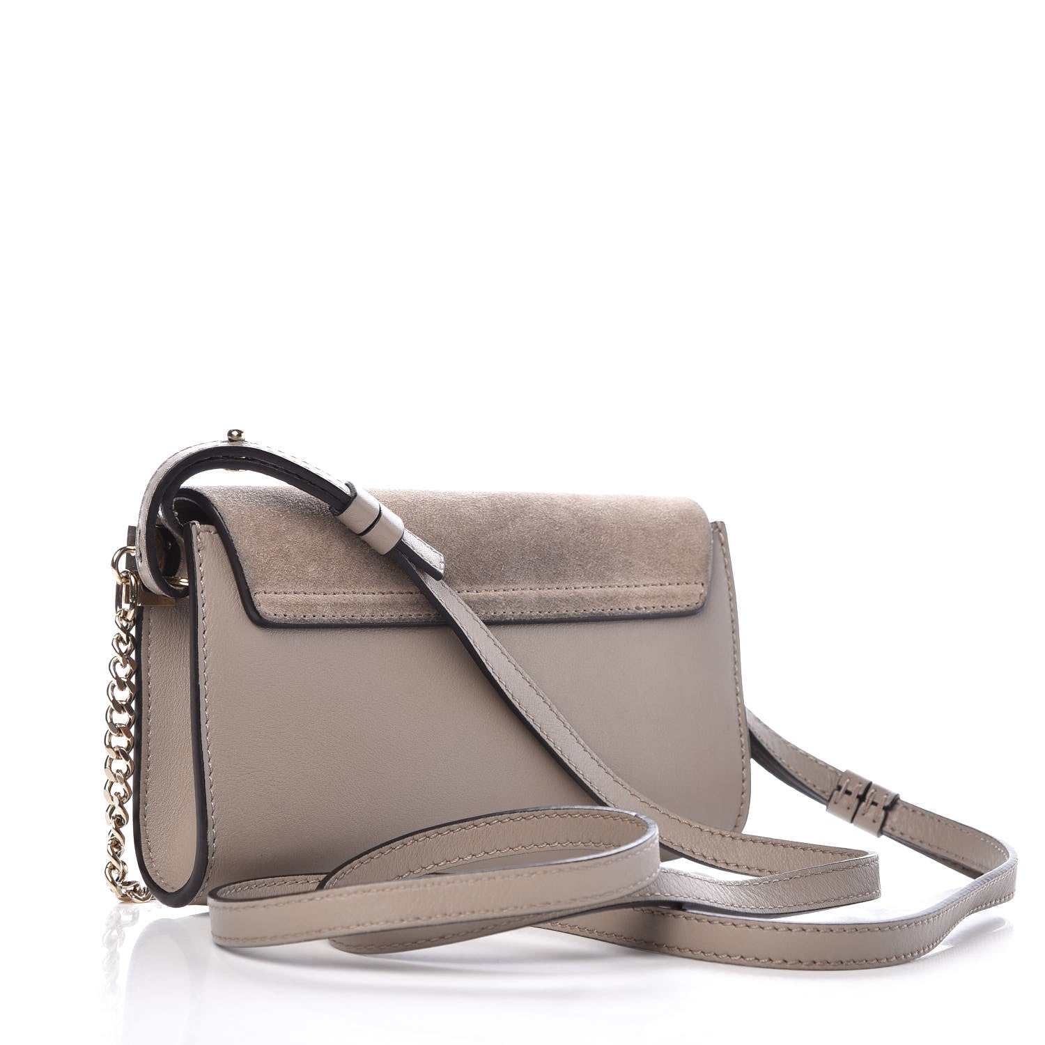 Chloe Suede Calfskin Mini Faye Shoulder Bag Motty Grey 3 of 7