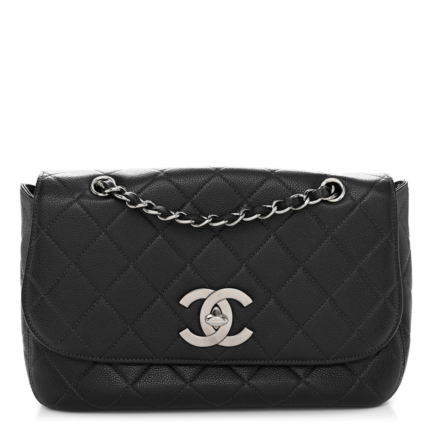 Caviar Quilted Flap Black