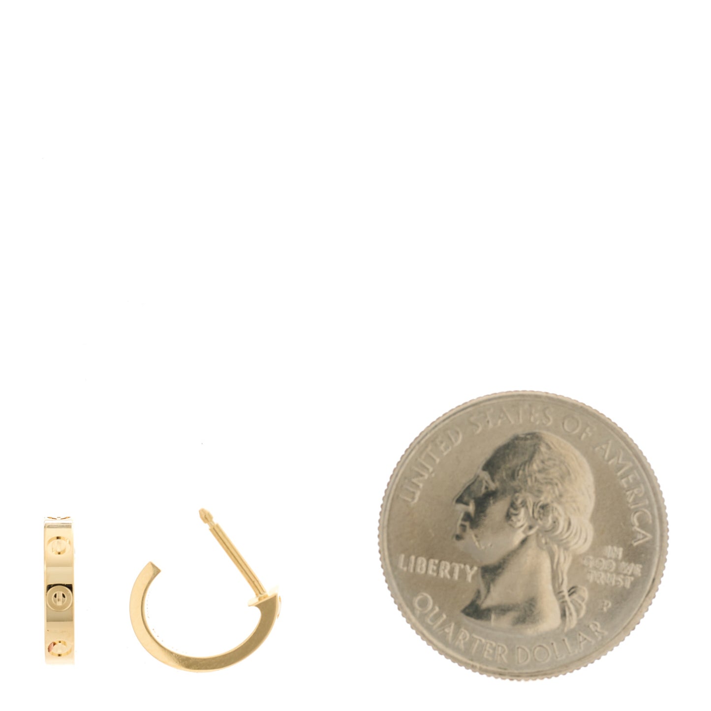 18K Yellow Gold Small LOVE Hoop Earrings
