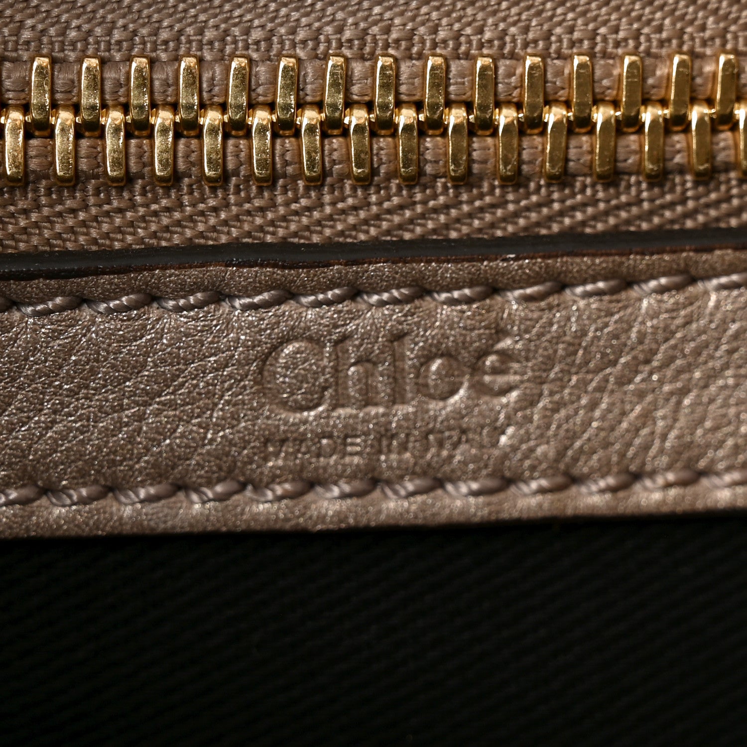 Chloe Calfskin Large Bay Tote Dark Grey 6 of 9