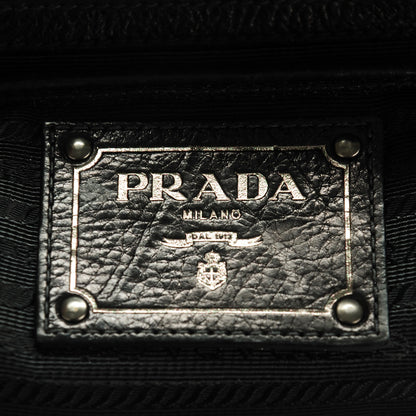 Prada Glace Calf Zip Around Hobo Nero Black 6 of 8