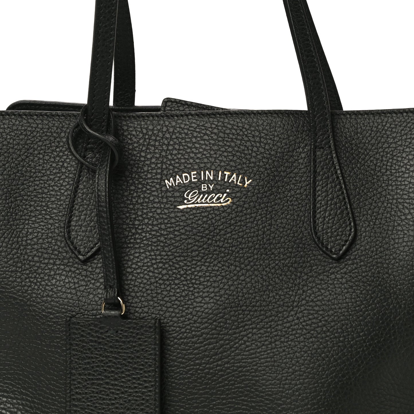 Pebbled Calfskin Small Swing Tote Black