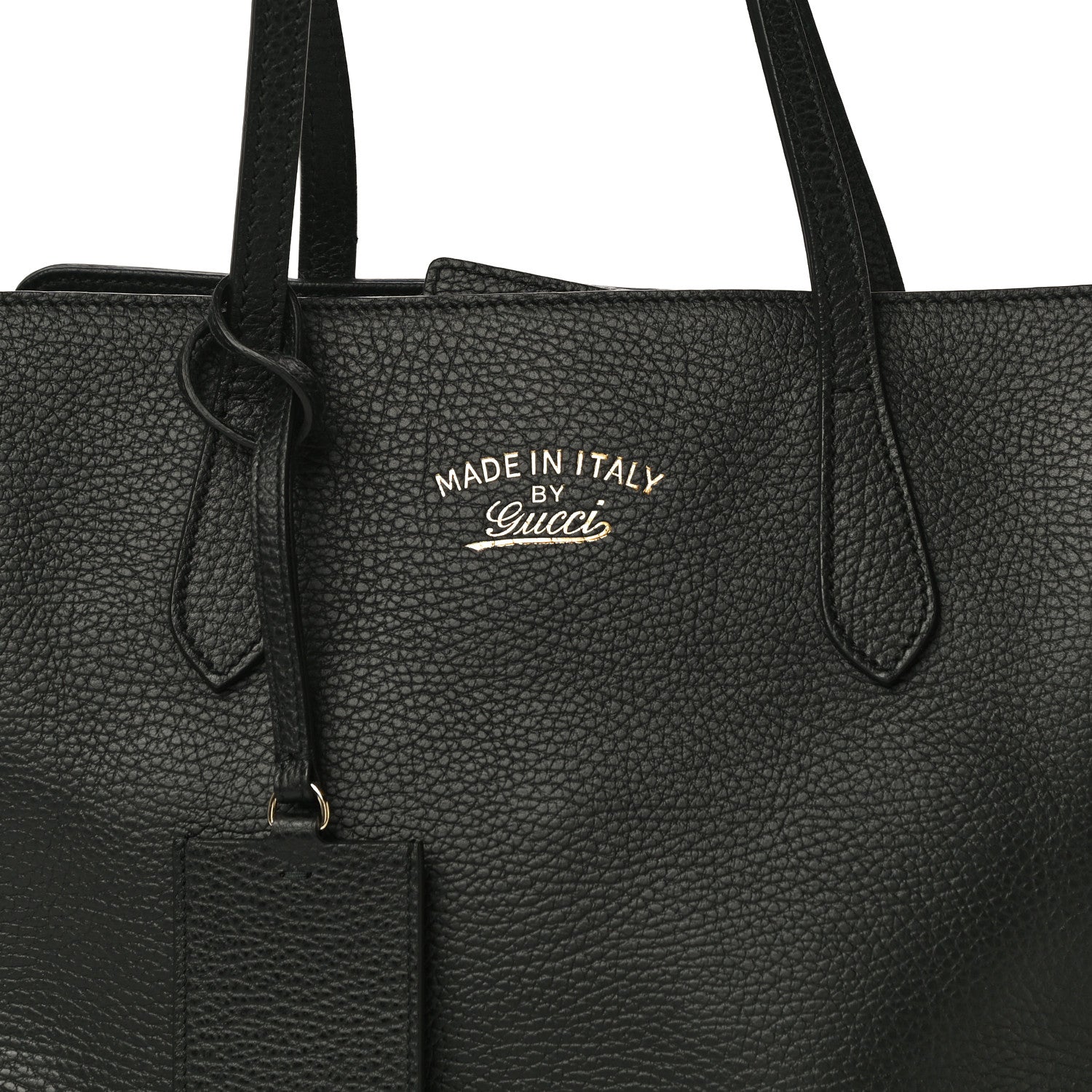Gucci Pebbled Calfskin Small Swing Tote Black 8 of 11