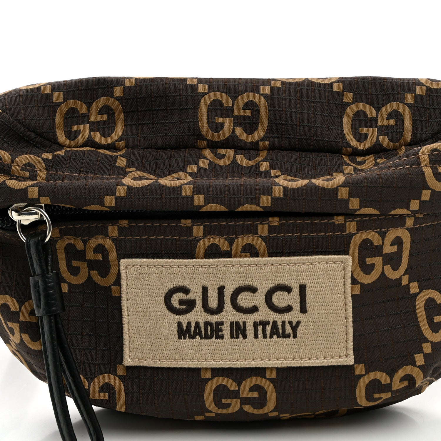 Gucci Recycled Polyester Monogram Jumbo GG Belt Bag Ebony Beige 7 of 10