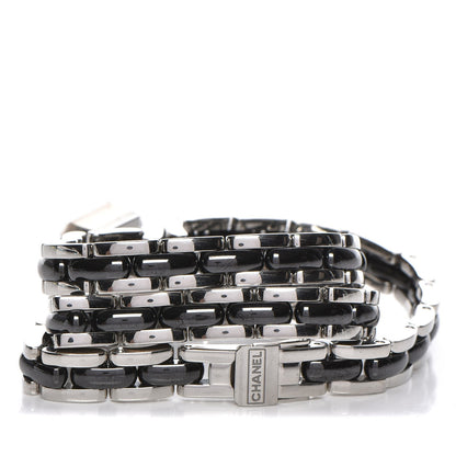 Chanel Stainless Steel Ceramic Diamond Bezel 16mm Premiere Triple Row Quartz Watch Black 3 of 7