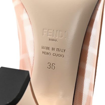 Fendi Technical Mesh Vitello Gommato FF Colibri 85mm Pumps 36 Rose Nudo 7 of 8