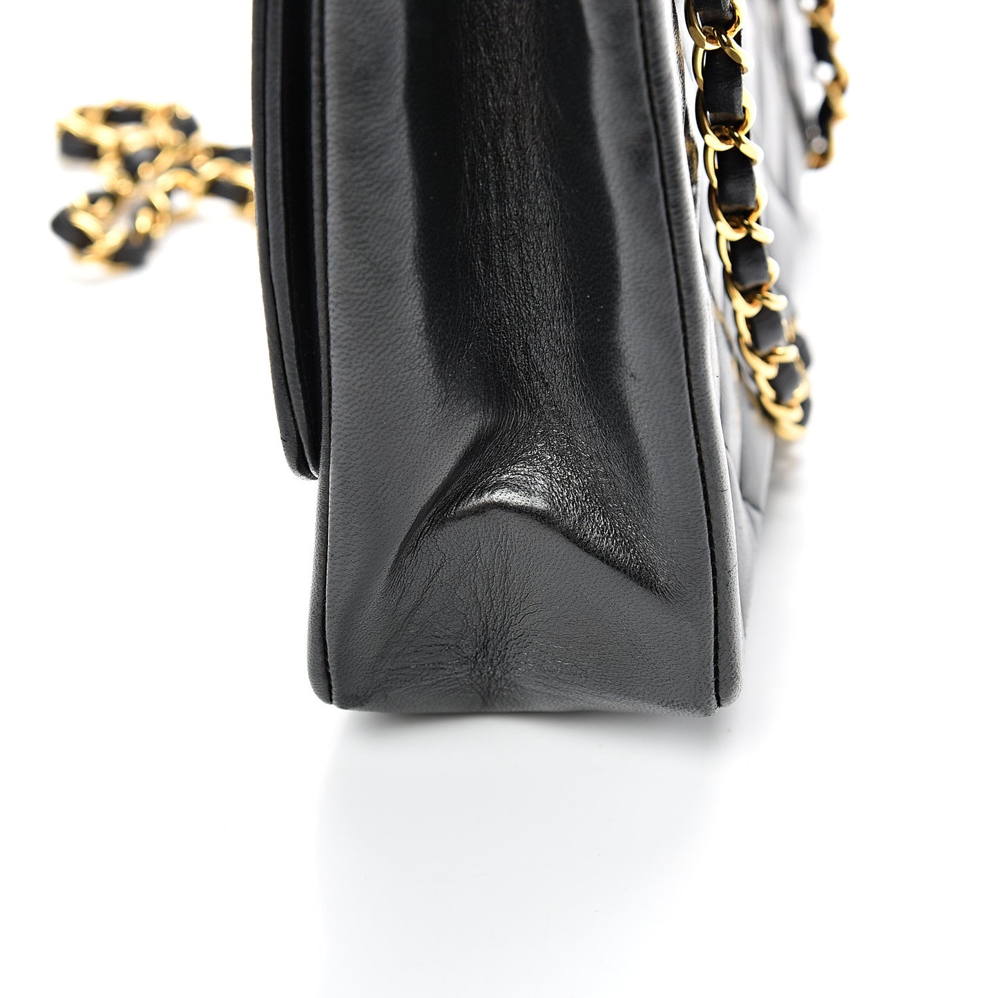 Lambskin Quilted Medium Single Flap Black