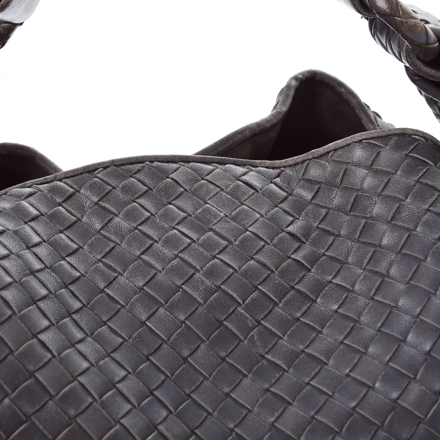 Nappa Intrecciato Sloane Hobo Ferro Gray