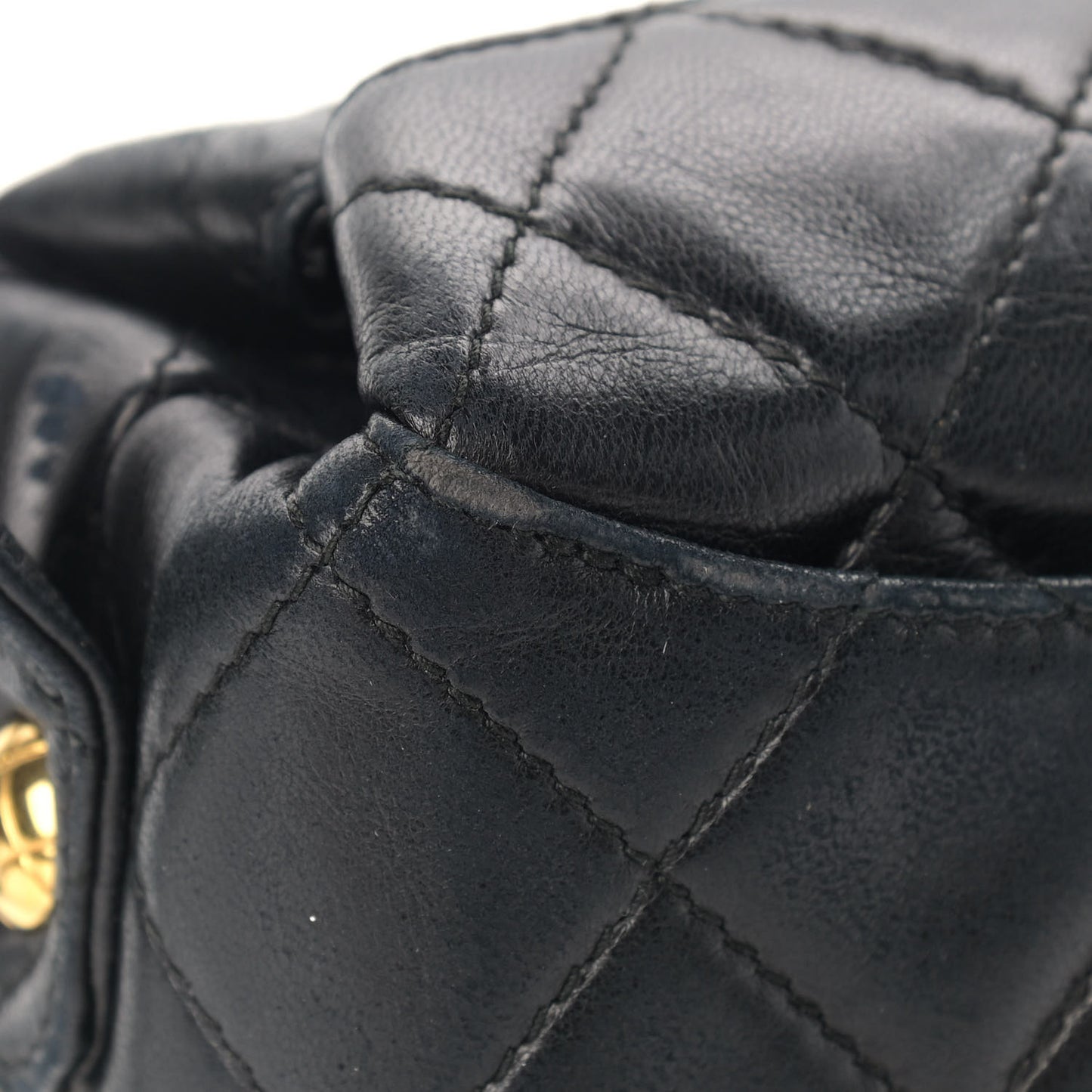 Lambskin Quilted Flap Shoulder Bag Black