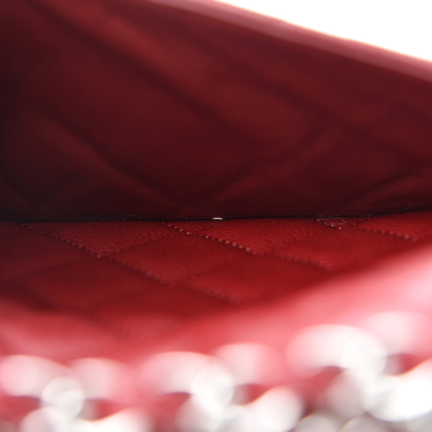 Caviar Quilted Jumbo Single Flap Dark Red