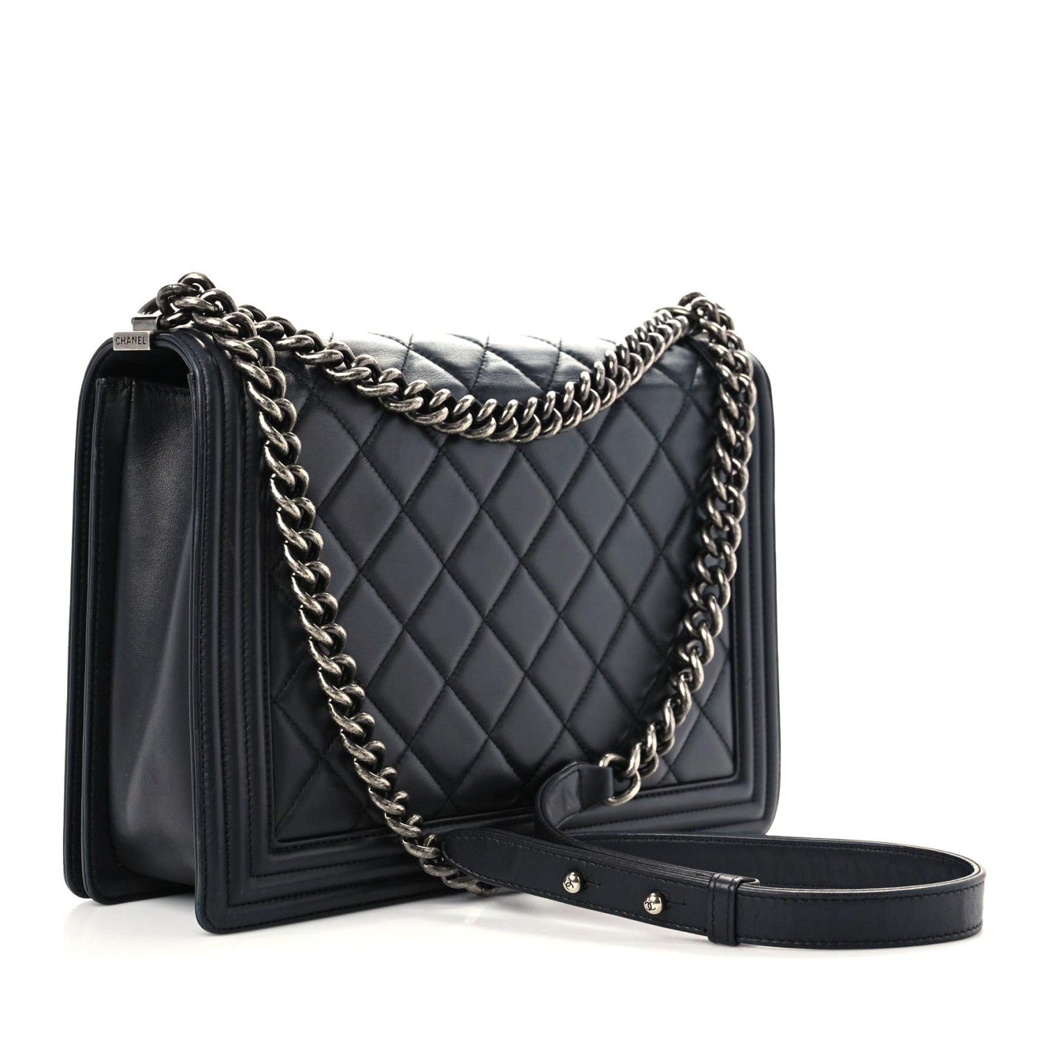 Chanel Lambskin Quilted Large Boy Flap Black 2 of 18