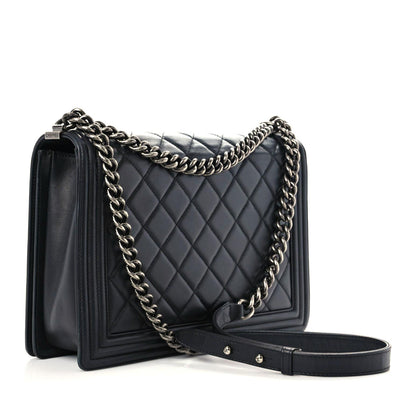 Chanel Lambskin Quilted Large Boy Flap Black 2 of 18