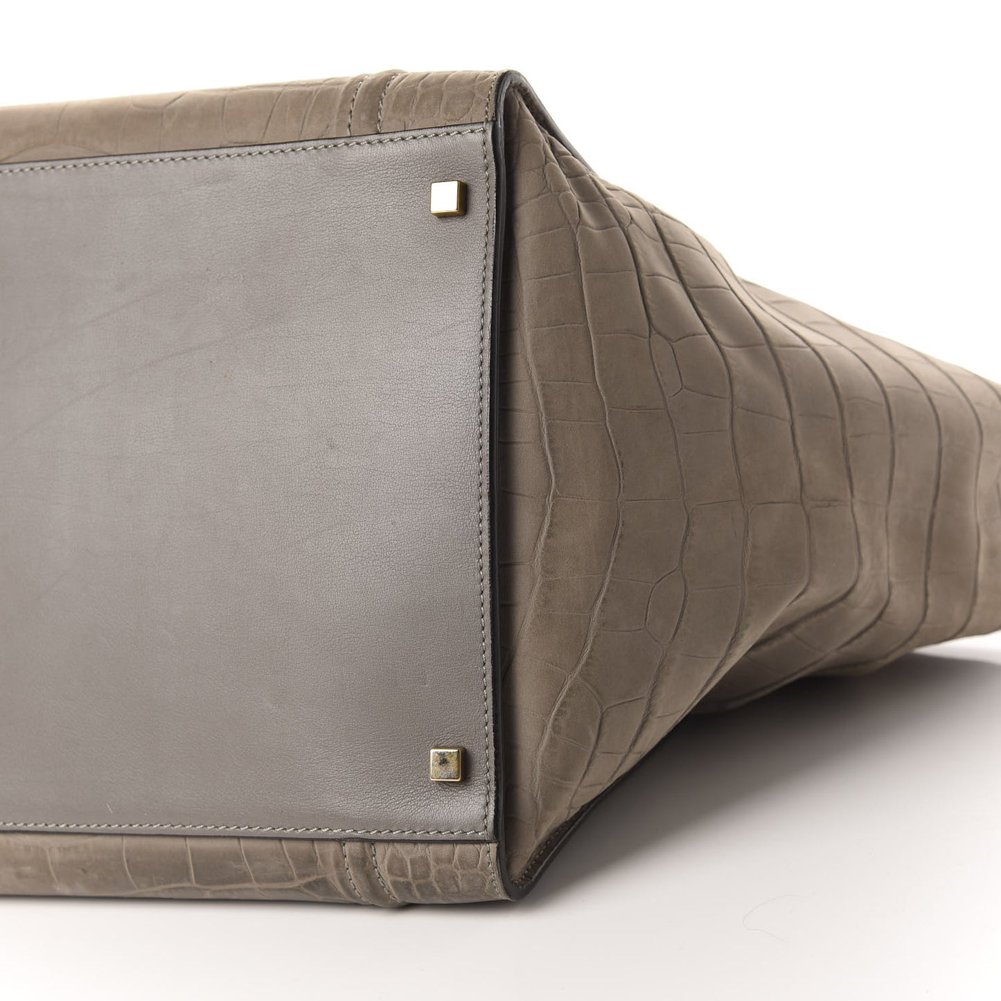 Nubuck Crocodile Embossed Large Phantom Luggage Grey