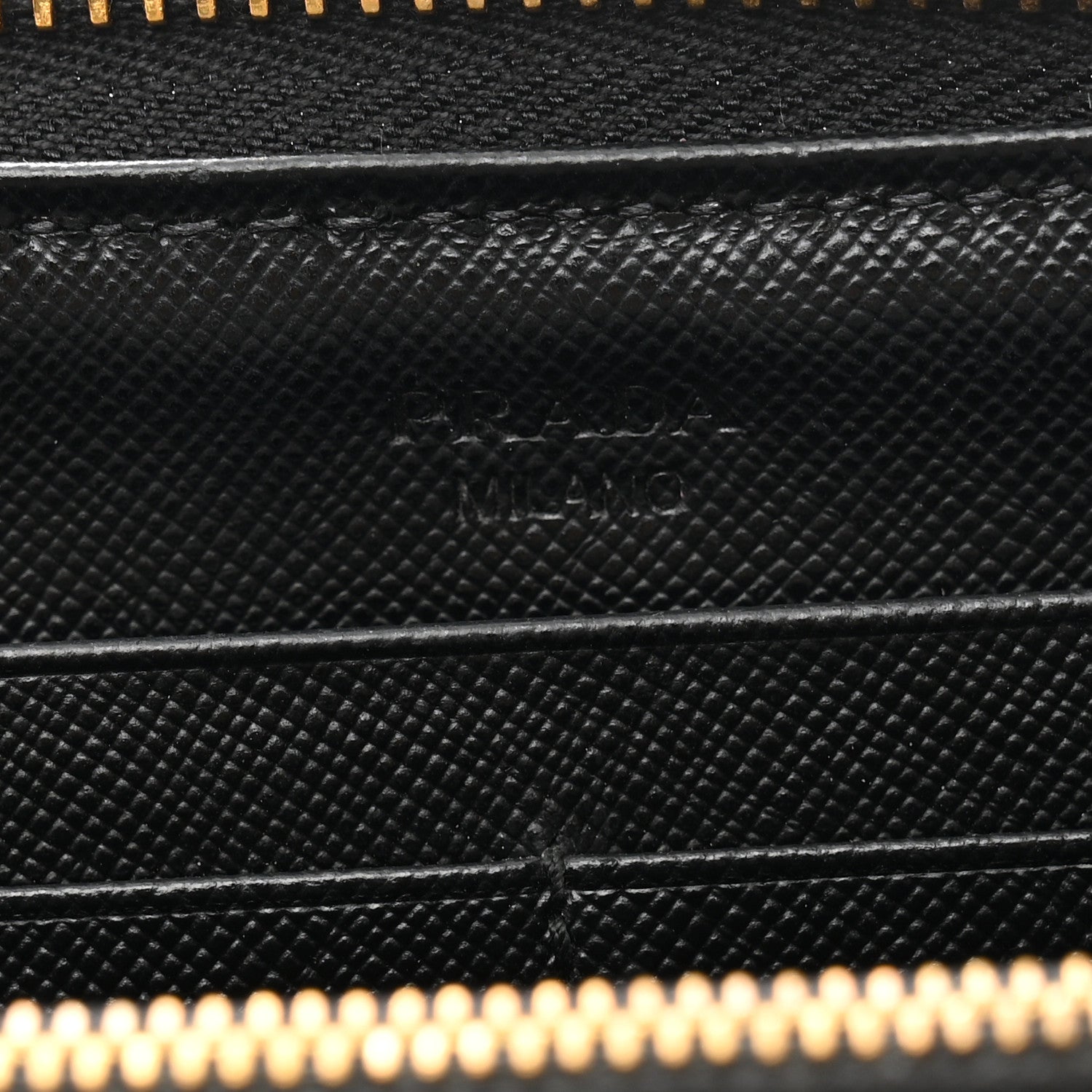 Prada Saffiano Metal Zip Around Wallet Black 7 of 12