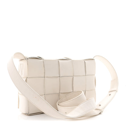 Bottega Veneta Lambskin Maxi Intrecciato Cassette Crossbody Bag White 3 of 10