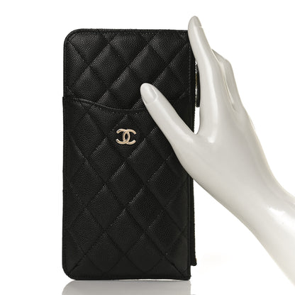 Chanel Caviar Quilted Classic Flat Wallet Pouch Black 2 of 12