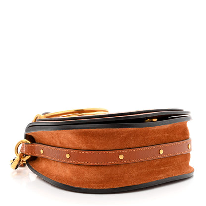 Chloe Calfskin Suede Small Nile Bracelet Bag Caramel 4 of 10