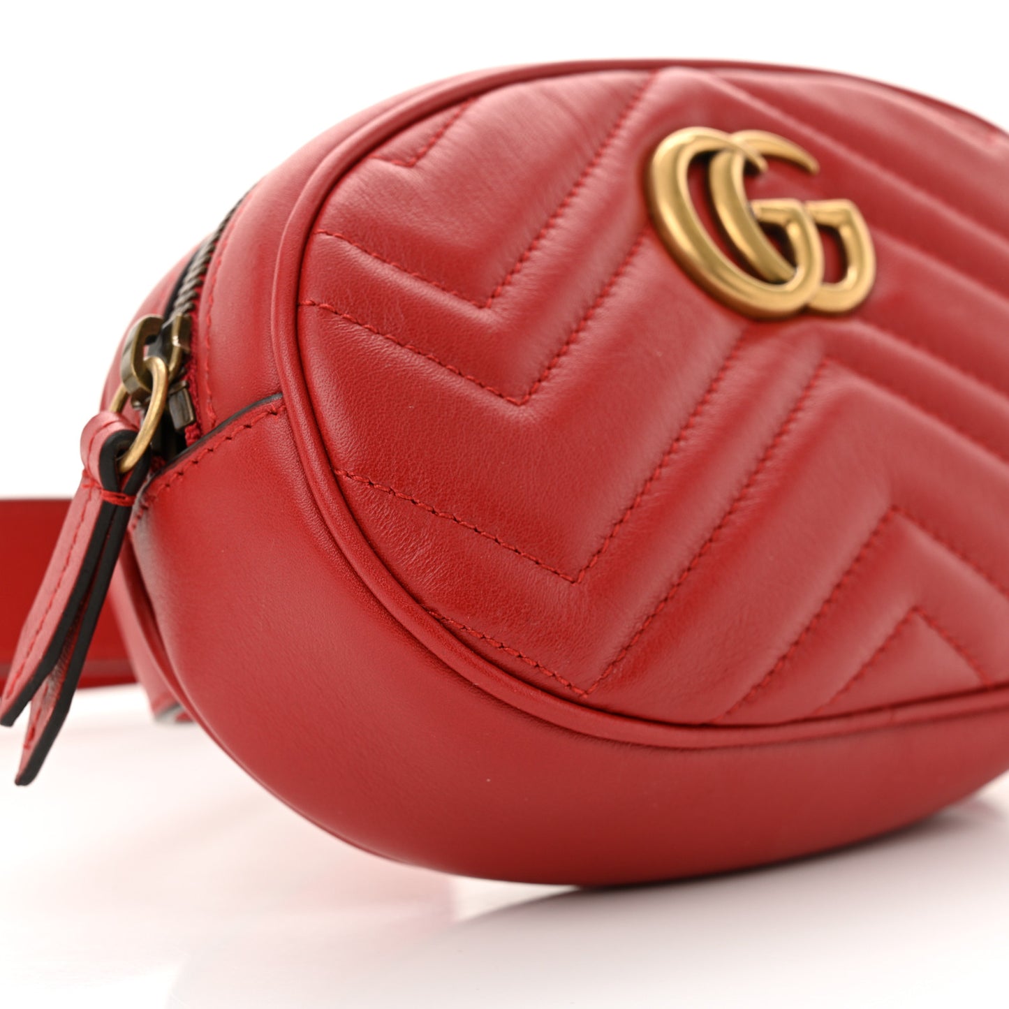 Calfskin Matelasse GG Marmont Belt Bag 85 34 Hibiscus Red