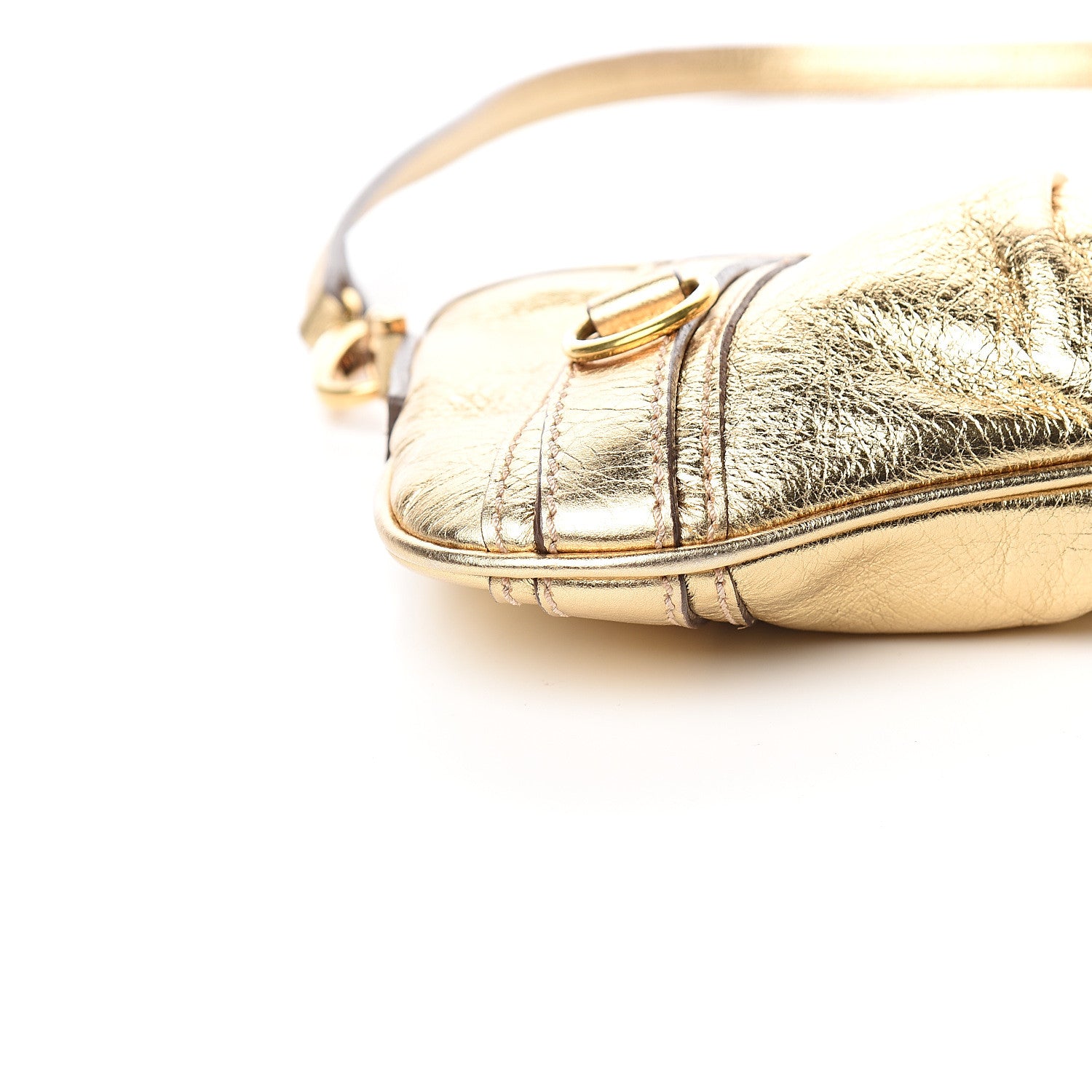 Burberry Metallic Calfskin Shoulder Bag Gold 8 of 10