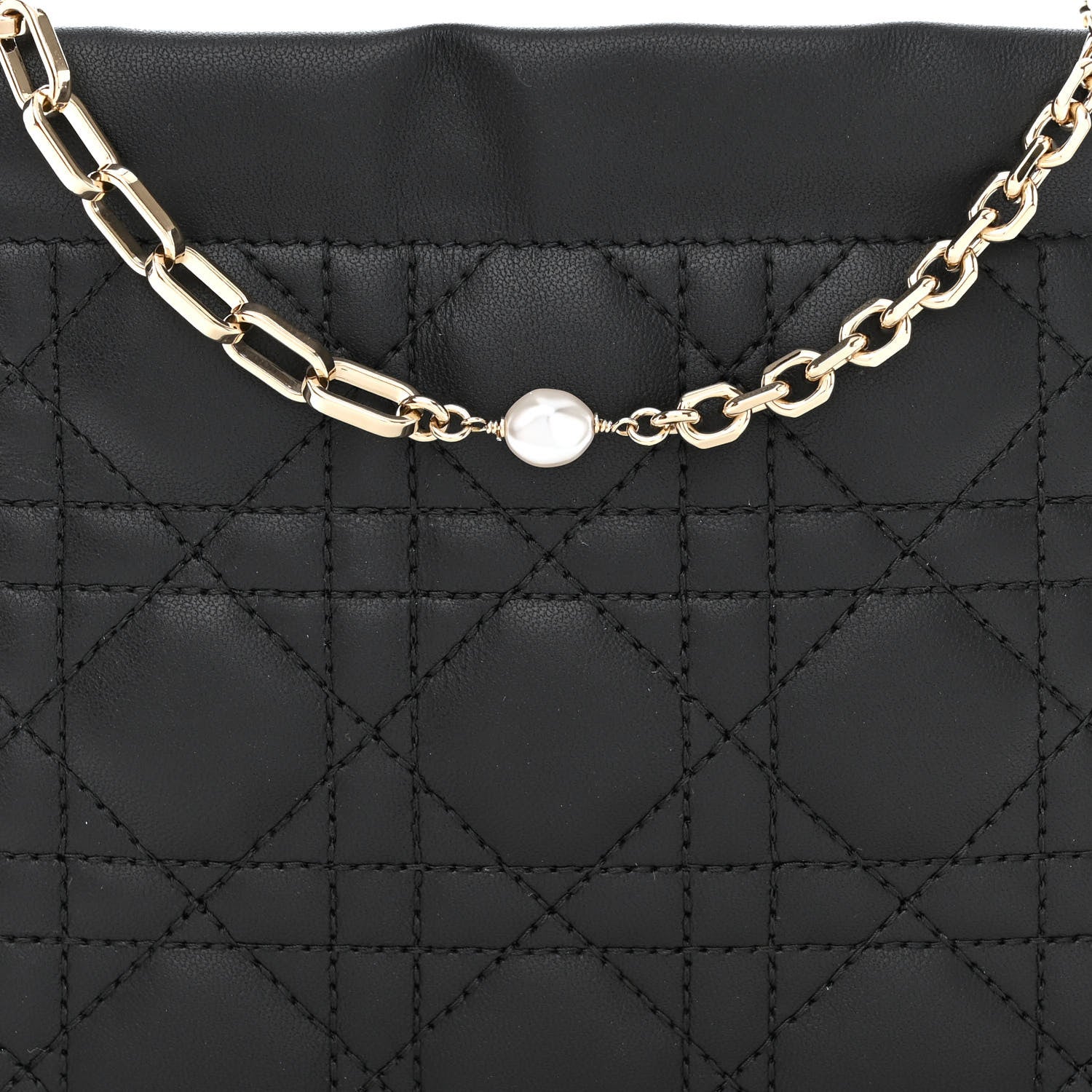 Christian Dior Lambskin Cannage Milly Mini Drawstring Bag Black 8 of 10