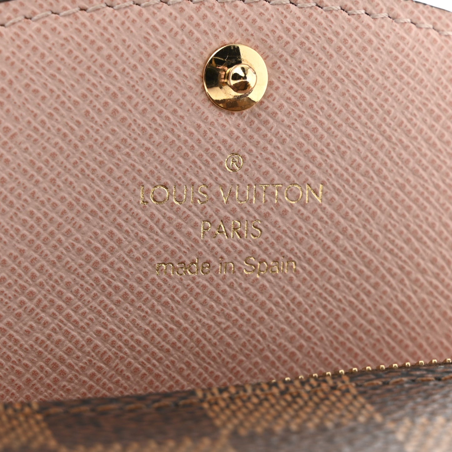 Damier Ebene Rosalie Coin Purse Rose Ballerine