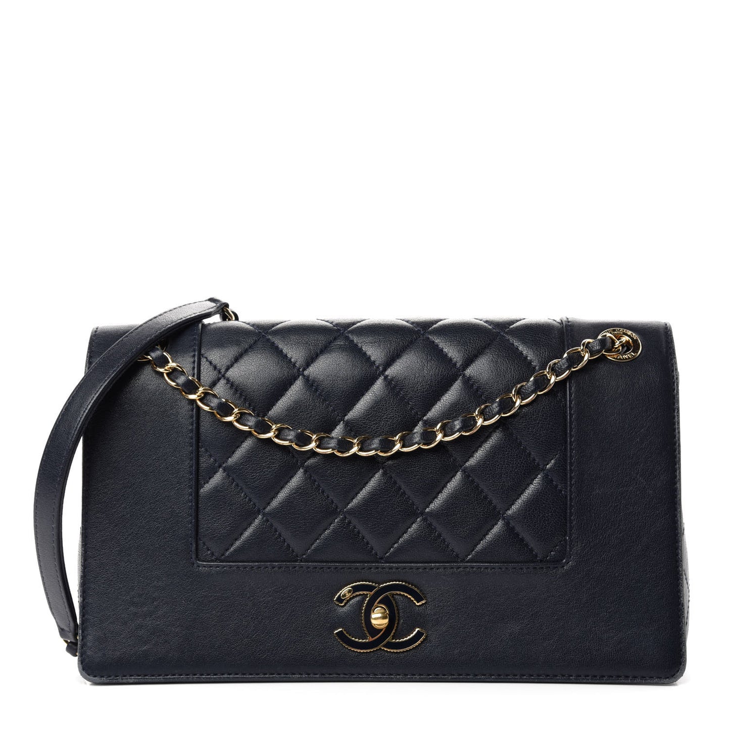 Sheepskin Quilted Vintage Mademoiselle Flap Navy