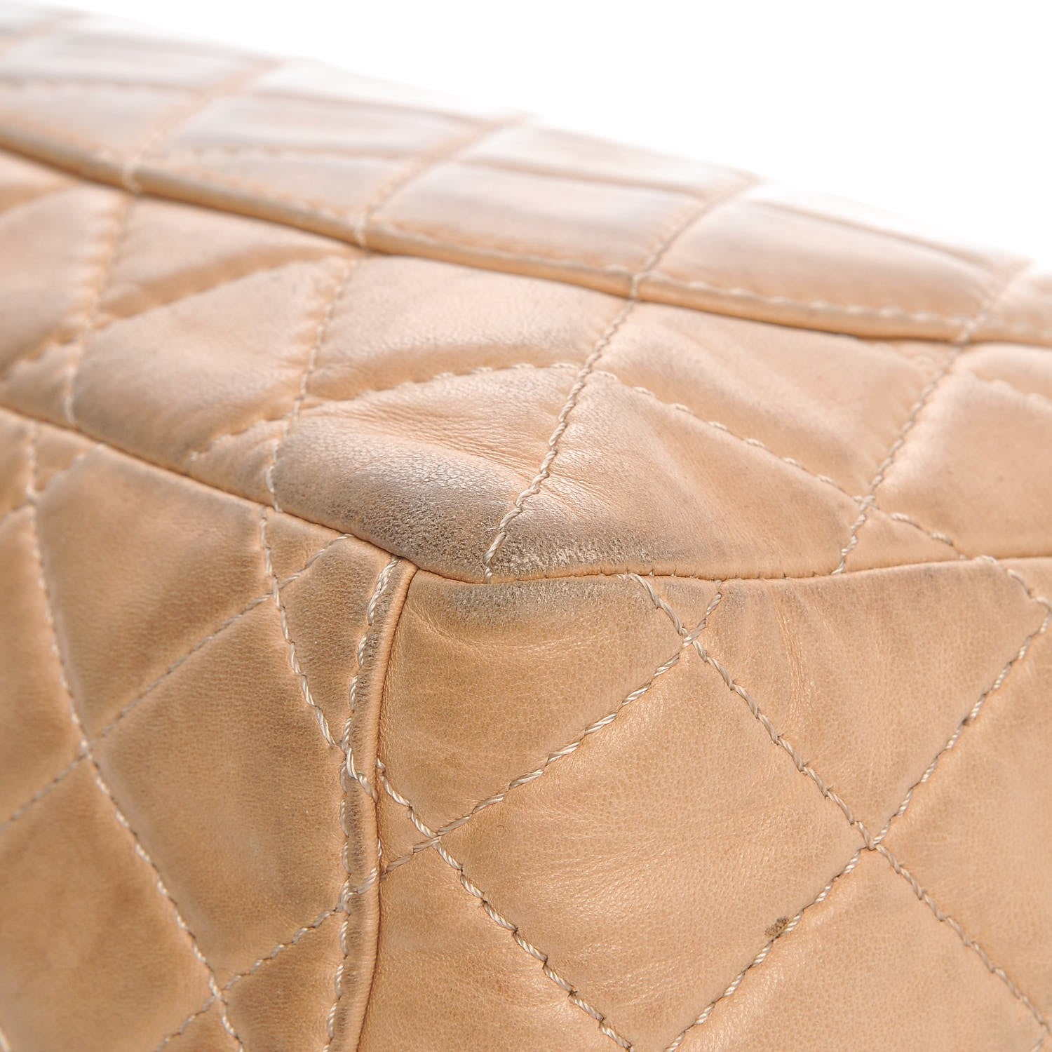 Chanel Lambskin Quilted Maxi Single Flap Beige 16 of 16